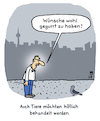 Cartoon: Tierschutz (small) by Lo Graf von Blickensdorf tagged höflichkeit,gutes,benehmen,tierschutz,vögel,taube,mensch,natur,naturschutz,mann
