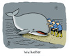 Cartoon: Walhelfer (small) by Lo Graf von Blickensdorf tagged wal,timmy,buckelwal,wortspiel,walhelfer,ostsee,timmendorfer,strand,karikatur,lo,graf,cartoon,drama,rettung,gestrandet,rettungsversuch