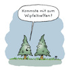 Cartoon: Wipfelgespräche (small) by Lo Graf von Blickensdorf tagged tanne,kiefer,baum,wipfel,baumwipfel,krisengespräch,gipfel,frage,weihnachtsbaum,karikatur,lo,politik,außenpolitik,cartoon