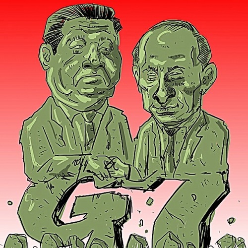 Cartoon: G7 (medium) by takeshioekaki tagged g7