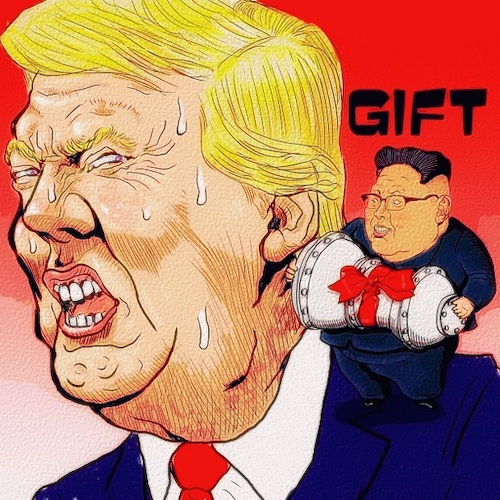 Cartoon: GIFT (medium) by takeshioekaki tagged kim
