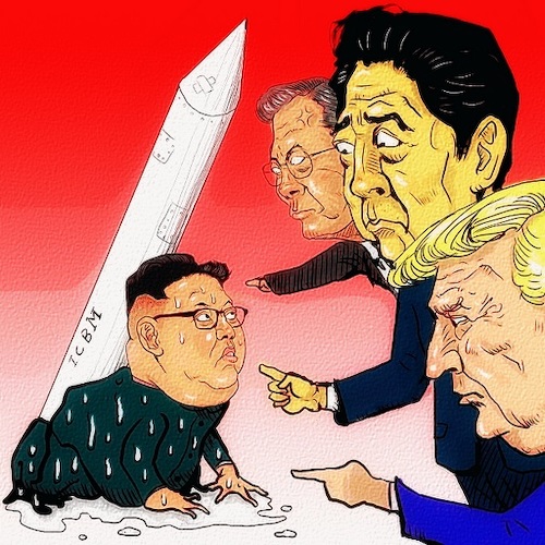 Cartoon: ICBM (medium) by takeshioekaki tagged kim