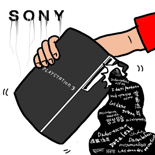 Cartoon: SONY  Compromise (medium) by takeshioekaki tagged sony