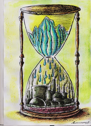 Cartoon: clock (medium) by vadim siminoga tagged global,warming,ecological,destruction,nature,animals,factories