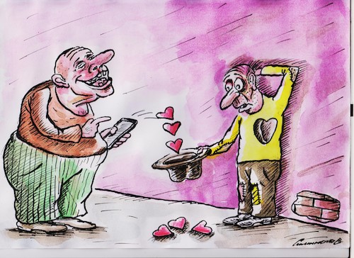 Cartoon: Spender. (medium) by vadim siminoga tagged opfer,helfen,spenderorgan,armut,glaube,liebe