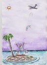 Cartoon: the rescue (small) by vadim siminoga tagged coronavirus,masks,island,help,sailor,sea,plane