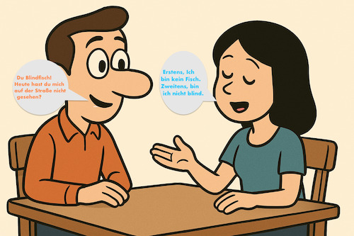 Cartoon: Blindfisch (medium) by Orchidee tagged blindfisch,vorwurf,scherz,redewendung,ausdruck,umgangssprache,fische,blind,begriff,unaufmerksam,humorvolle,spöttisch,metapher
