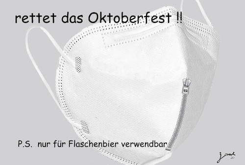 Cartoon: rettet das Oktoberfest (medium) by jpn tagged oktoberfest,bier,münchen,corona,bayern,wiesn