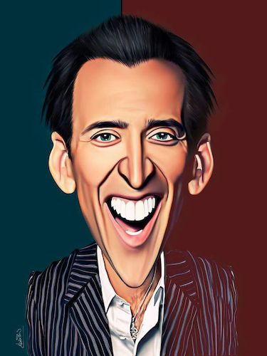 Cartoon: nicolas cage (medium) by Ahmed Mostafa tagged nicolas,cage