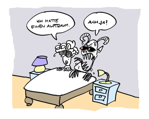 Cartoon: Alpin (medium) by Bregenwurst tagged alptraum,monster,schlafzimmer,ehebett