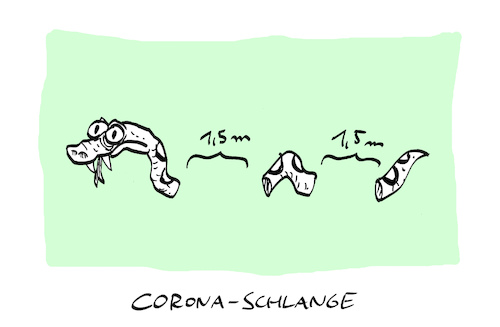 Cartoon: Chlange (medium) by Bregenwurst tagged coronavirus,seuche,schlange,abstand,social,distancing