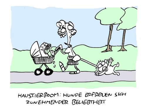 Cartoon: Frauchen (medium) by Bregenwurst tagged hund,baby,haustier,tierliebe