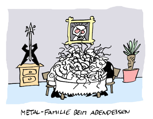 Cartoon: Metall (medium) by Bregenwurst tagged heavy,metal,fans,haare