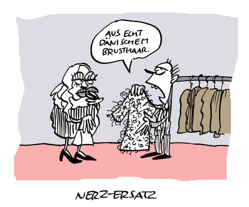 Cartoon: Pelzgenerikum (medium) by Bregenwurst tagged coronavirus,pandemie,nerze,dänemark,pelz,brusthaar