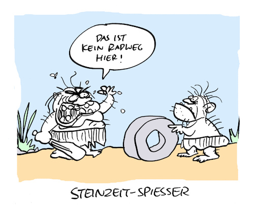 Cartoon: Radau (medium) by Bregenwurst tagged rad,radweg,steinzeit,spießer