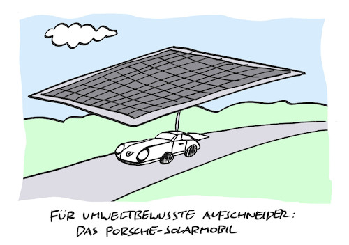 Cartoon: Sonnig (medium) by Bregenwurst tagged auto,porsche,solarmobil