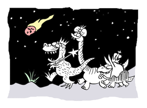 Cartoon: Stern (medium) by Bregenwurst tagged weihnachten,stern,komet,dinosaurier,drei,weise