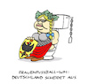 Cartoon: Finis Germaniae (small) by Bregenwurst tagged wm,frauenfußball,ausscheiden,germania,deutschland