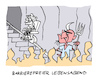 Cartoon: Lifting (small) by Bregenwurst tagged barrierefreiheit,treppenlift,lebensabend,senioren,hölle