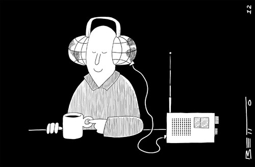 Cartoon: radio (medium) by BETTO tagged radio