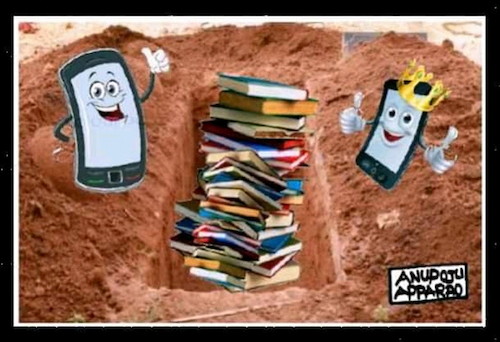 Cartoon: Books to grave Yard (medium) by APPARAO ANUPOJU tagged books,grave,yard