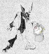 Cartoon: miese Tricks (small) by herranderl tagged clown,hut,hase,schwarz,weiss