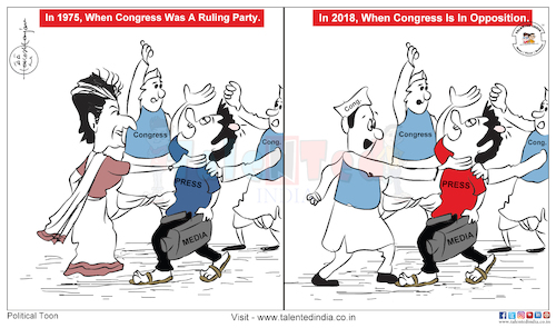 Cartoon: Cartoon On Congress Journalist (medium) by Talented India tagged talentedindia,talentedview,cartoon,congress,politics,politician,media,journalist