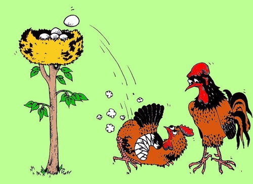 Cartoon: hen lays eggs (medium) by Barcarole tagged hen,lays,eggs