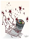 Cartoon: Press Freedom (small) by Goodwyn tagged press,freedome,earth,hand,camera,blood