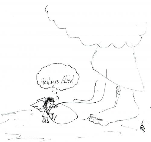 Cartoon: in cock we trust (medium) by Der Apfel tagged engel,angel,god,gott,heaven,himmel