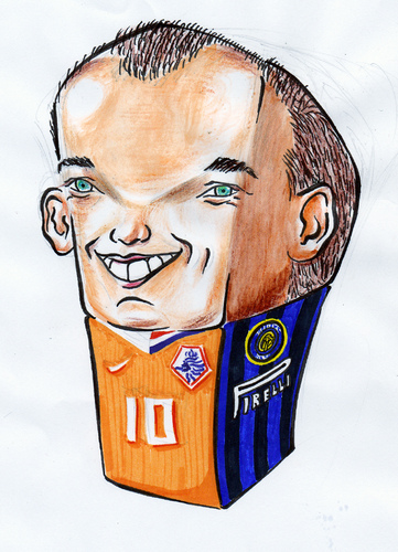 Cartoon: wesley sneijder (medium) by bebetokaspi tagged sneider
