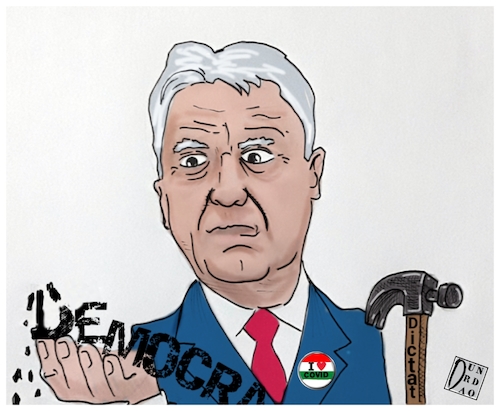 Cartoon: Democrazia a rischio (medium) by Christi tagged orban,democrazie,colpo,di,stato,ungheria