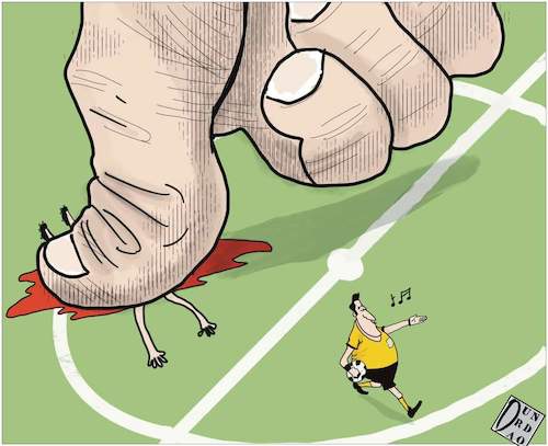 Cartoon: Superlega (medium) by Christi tagged superlega,calcio,uefa,fifa,mondocalcio