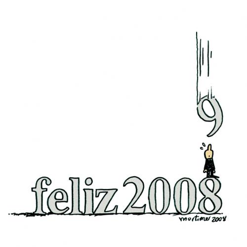 Cartoon: Happy New Year (medium) by mortimer tagged mortimer,mortimeriadas,cartoon,happy,new,year,2009,2008