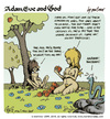 Cartoon: adam eve and god 16 (small) by mortimer tagged mortimer,mortimeriadas,cartoon,comic,gag,adam,eve,god,bible,paradise,eden,biblical,christian,original,sin,sex,nude,toons,hairy,belly,blonde,snake,apple
