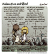 Cartoon: Adam Eve and God 48 (small) by mortimer tagged mortimer mortimeriadas cartoon comic biblical adam eve god snake paradise bible