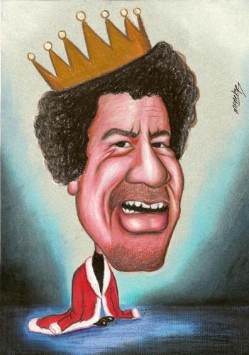 Cartoon: I am king (medium) by menekse cam tagged kaddafi