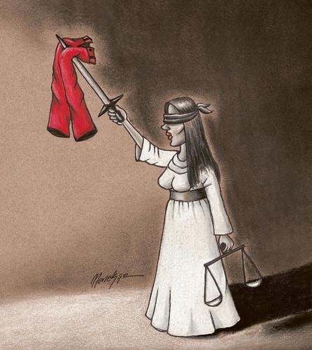 Cartoon: The trousers lawsuit (medium) by menekse cam tagged lübna,hüseyin,trousers,lawsuit,sudan,woman,journalist,freedom