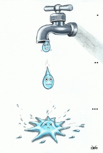 Cartoon: Water is life (medium) by menekse cam tagged water,su,hayat,drop,life,living,fountain,tap,musluk,cesme