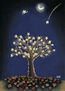 Cartoon: Autumn Night (small) by menekse cam tagged autumn,night,tree,fallen,leafs,stars,moon,solidarity,agac,sonbahar,gece,yapraklar,yildiz