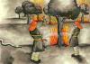 Cartoon: fireman and drought (small) by menekse cam tagged drought