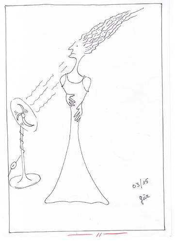 Cartoon: Breeze  skinny girl in the Air (medium) by skätch-up tagged breeze,air,skinny,girl,sommer,ventilator