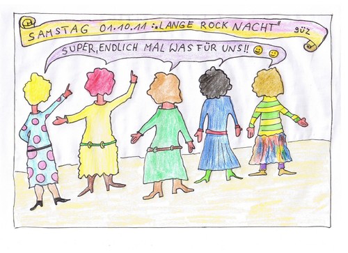 Cartoon: lange ROCK nacht (medium) by skätch-up tagged lange,rock,nacht,kleid,musik,skirt,deutsch