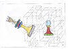 Cartoon: chess pawn strikes  the king (small) by skätch-up tagged schach,chess,könig,bauer,spiel,umsturz,revolution,upsidedown,umkehr,obennachunten,verlust,gewinn,realität,fiction