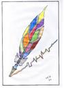 Cartoon: The Thriller colours and script (small) by skätch-up tagged thriller,poetry,lovestories,painting,history,present,future,feather,pen,pencil,ballpen