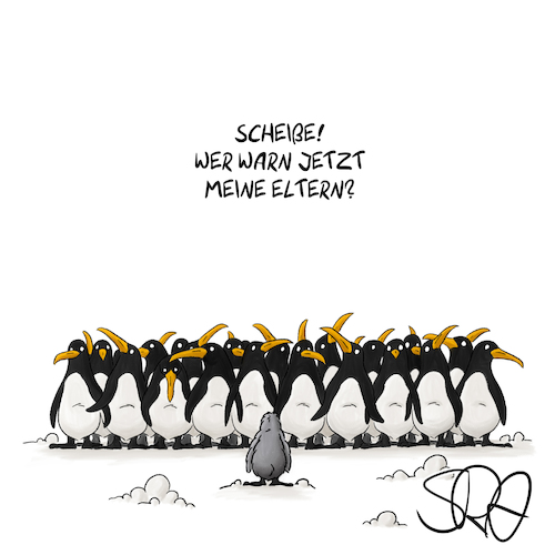 Cartoon: Pinguine (medium) by Sven Raschke tagged pinguine,tiere,verwechslung,eltern,kinder,pinguine,tiere,verwechslung,eltern,kinder