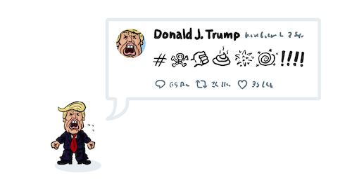 Cartoon: Twitter-Trump (medium) by Sven Raschke tagged donald,trump,usa,twitter,politik,wut,donald,trump,usa,twitter,politik,wut