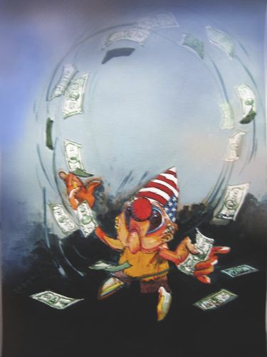 Cartoon: Cash (medium) by Goran Markovic tagged 1000