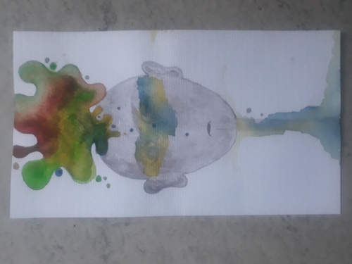 Cartoon: Farbe finden (medium) by Anfänger tagged aquarell