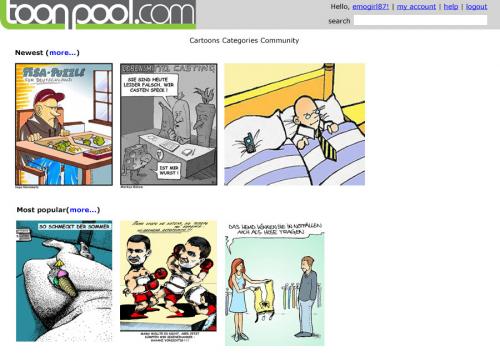 Cartoon: the 1st toonpool.com layout! (medium) by max tagged toonpool,design,layout,first,try